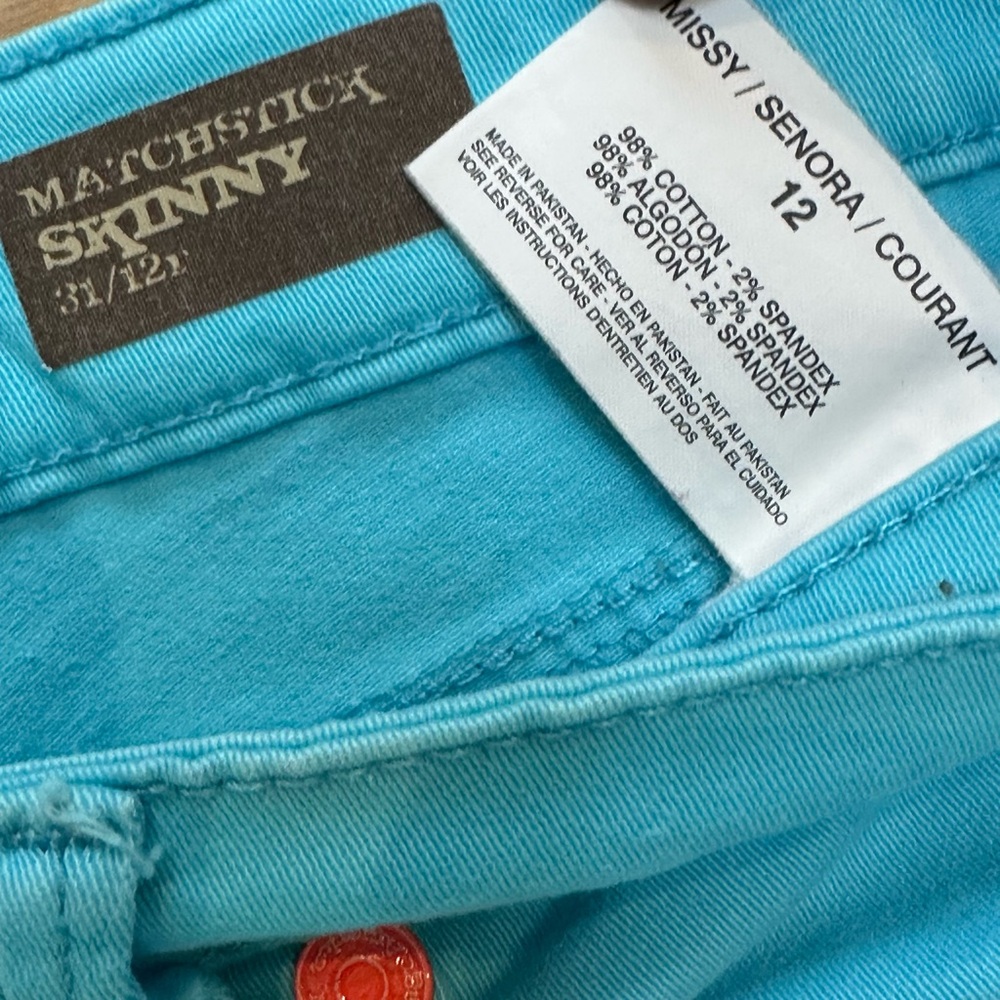 Nine West Matchstick Skinny Bright Blue Cropped Pants - Picture 8 of 8